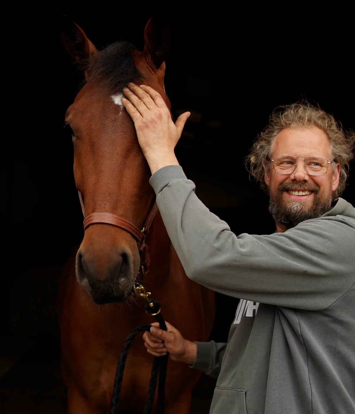 Daan met een van de paarden